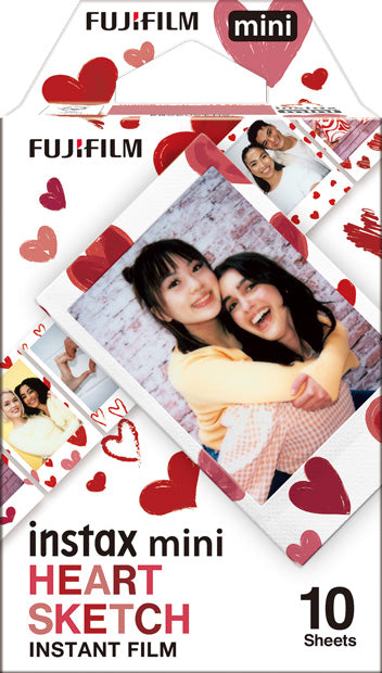 Set Film mini Fujifilm Instax alb 1x10 cu film mini Heart Sketch 1x10