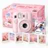 Pachet Cadou Instax Mini 13 Roz – Cameră, Film, Cutie Happy Days, Ramă Acordeon