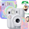 Pachet Fujifilm Instax Mini 13 Alb – Cameră Instant + Husă Iridescentă + Wallet Foto + Film 10 Poze