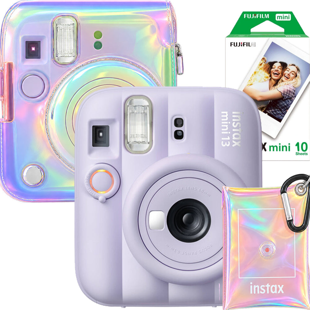 Pachet Fujifilm Instax Mini 13 Mov – Cameră Instant + Husă Iridescentă + Wallet Foto + Film 10 Poze