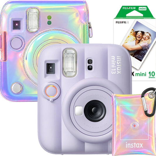 Pachet Fujifilm Instax Mini 13 Mov – Cameră Instant + Husă Iridescentă + Wallet Foto + Film 10 Poze